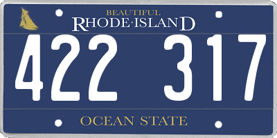 RI license plate 422317