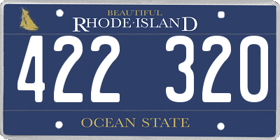 RI license plate 422320