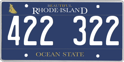 RI license plate 422322