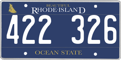 RI license plate 422326