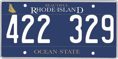 RI license plate 422329