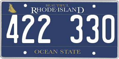 RI license plate 422330