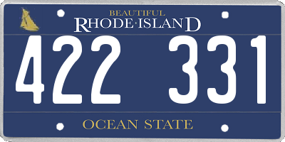 RI license plate 422331