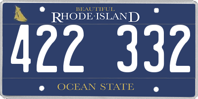 RI license plate 422332