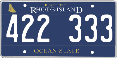 RI license plate 422333