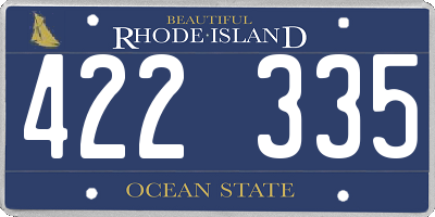 RI license plate 422335
