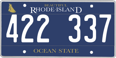 RI license plate 422337