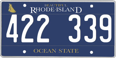 RI license plate 422339