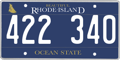 RI license plate 422340