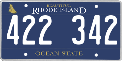 RI license plate 422342