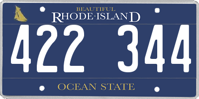 RI license plate 422344