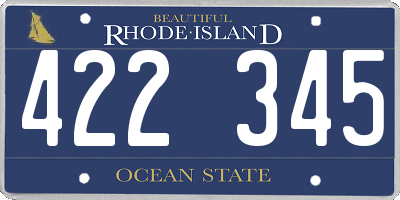 RI license plate 422345