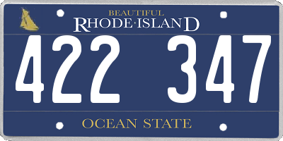 RI license plate 422347