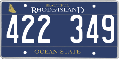 RI license plate 422349