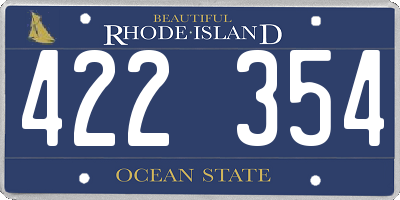 RI license plate 422354