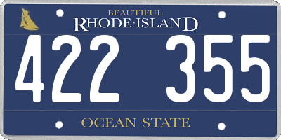 RI license plate 422355