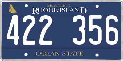 RI license plate 422356