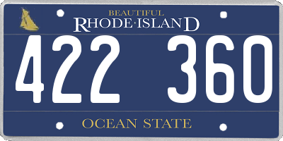 RI license plate 422360