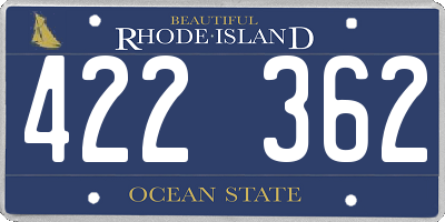 RI license plate 422362