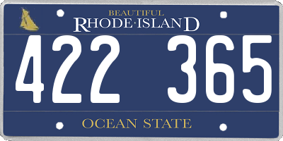 RI license plate 422365