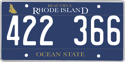 RI license plate 422366