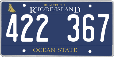 RI license plate 422367