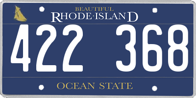 RI license plate 422368