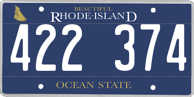 RI license plate 422374