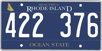 RI license plate 422376