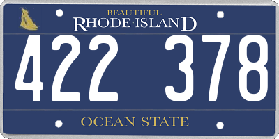 RI license plate 422378
