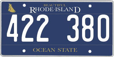 RI license plate 422380