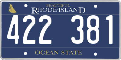 RI license plate 422381