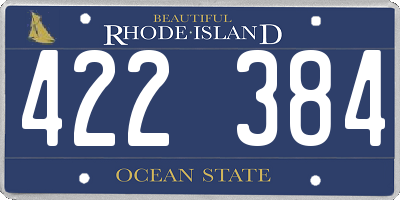 RI license plate 422384