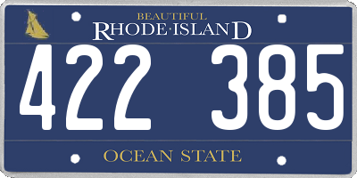 RI license plate 422385