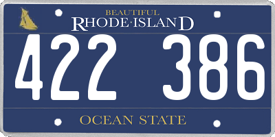 RI license plate 422386