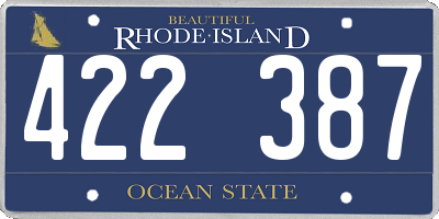 RI license plate 422387