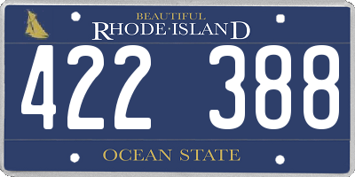 RI license plate 422388