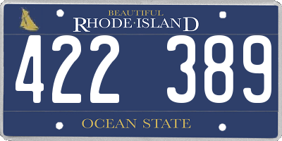 RI license plate 422389