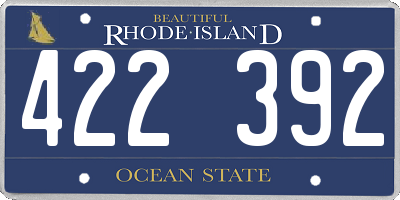 RI license plate 422392