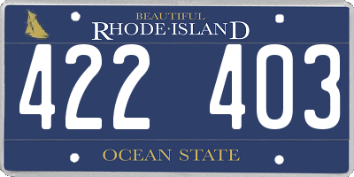 RI license plate 422403