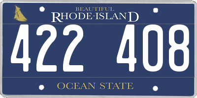 RI license plate 422408
