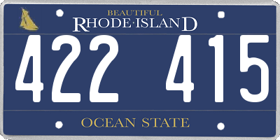 RI license plate 422415