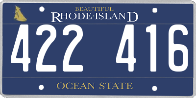 RI license plate 422416
