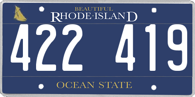 RI license plate 422419