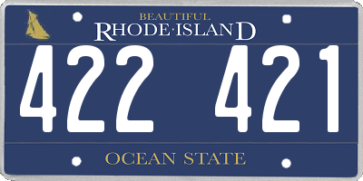 RI license plate 422421