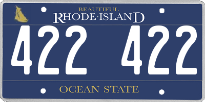 RI license plate 422422