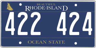 RI license plate 422424