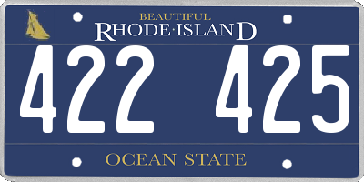 RI license plate 422425