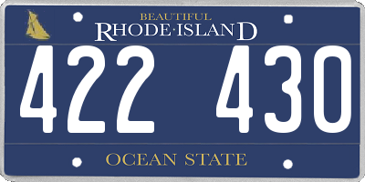 RI license plate 422430