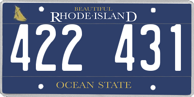 RI license plate 422431